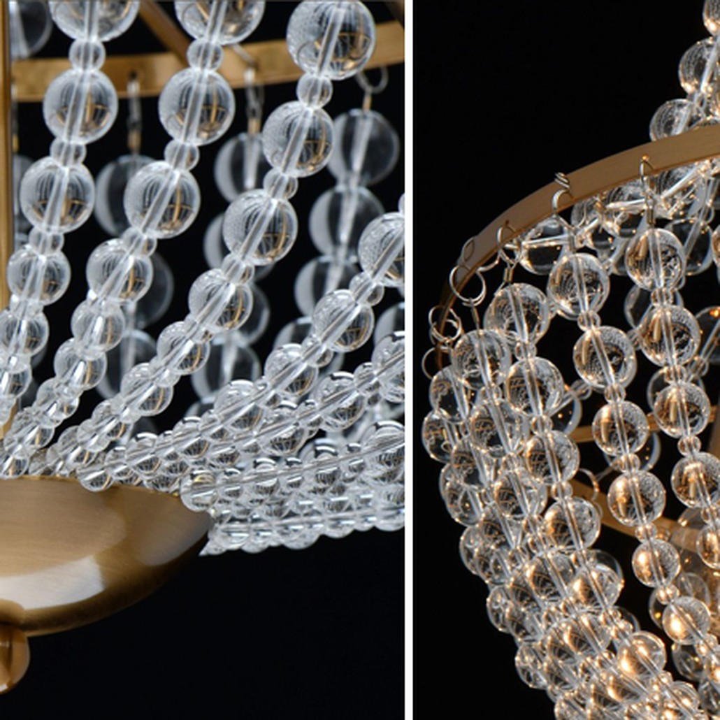 Люстра Virginia Clear Beads Chandelier Gold
