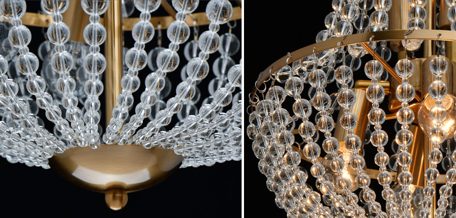 Люстра Virginia Clear Beads Chandelier Gold