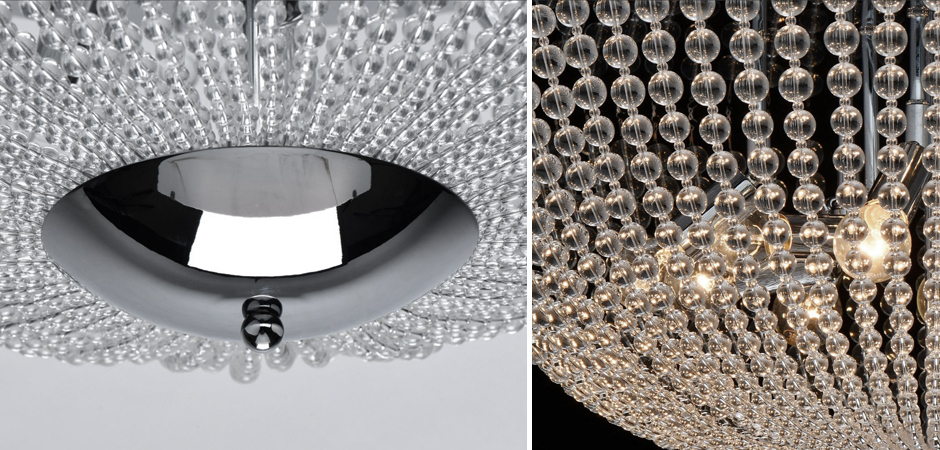 Потолочный светильник Virginia Clear Beads ceiling Chrome L