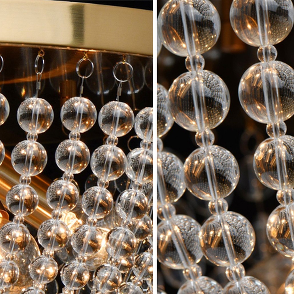 Потолочный светильник Virginia Clear Beads ceiling Gold L