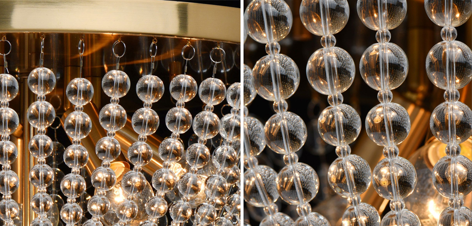 Потолочный светильник Virginia Clear Beads ceiling Gold L