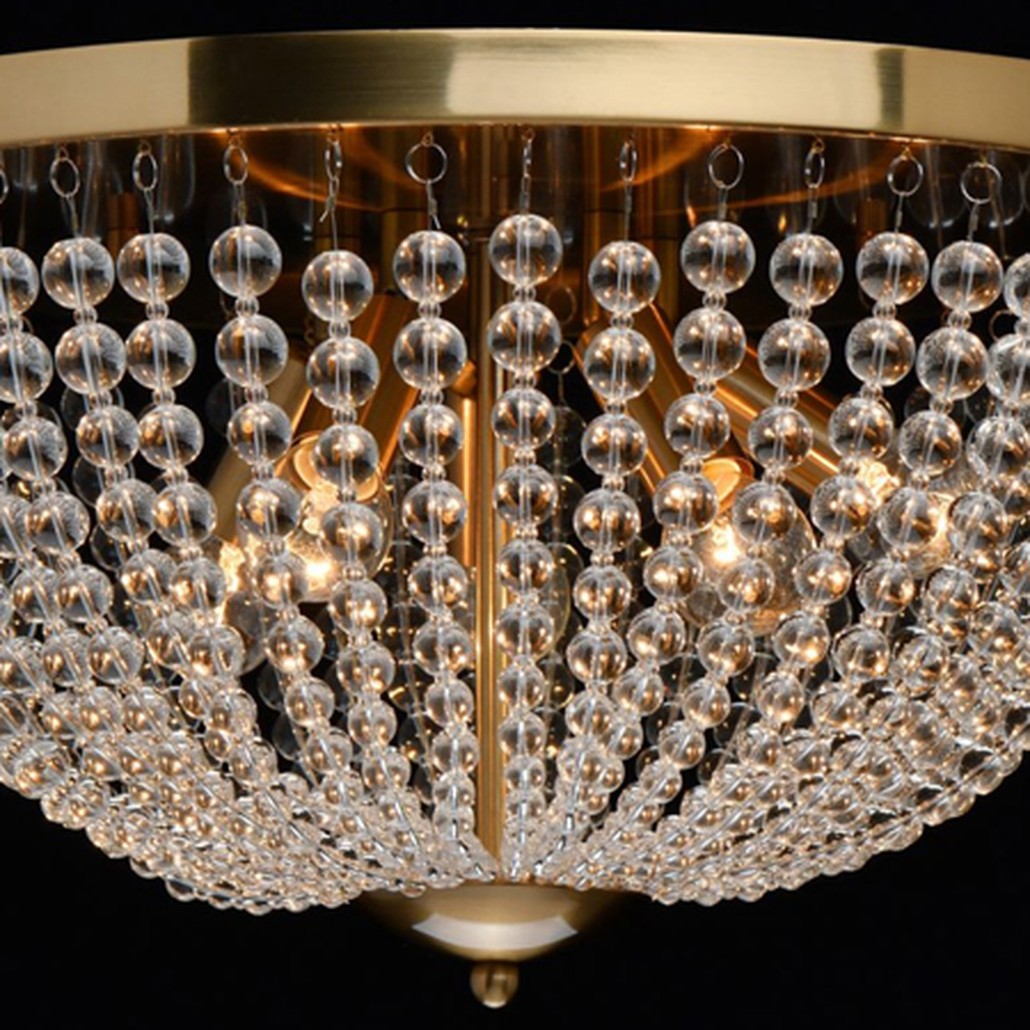 Потолочный светильник Virginia Clear Beads ceiling Gold L