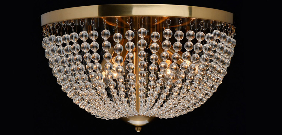 Потолочный светильник Virginia Clear Beads ceiling Gold L