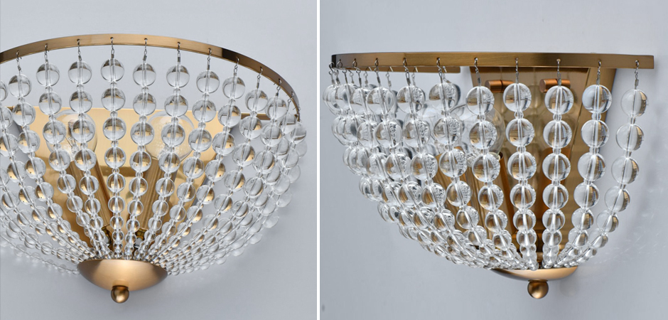 Бра Virginia Clear Beads Wall Lamp Gold