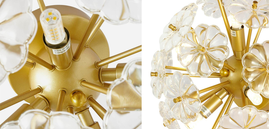 Бра Glass Flowers Sputnik Wall Lamp