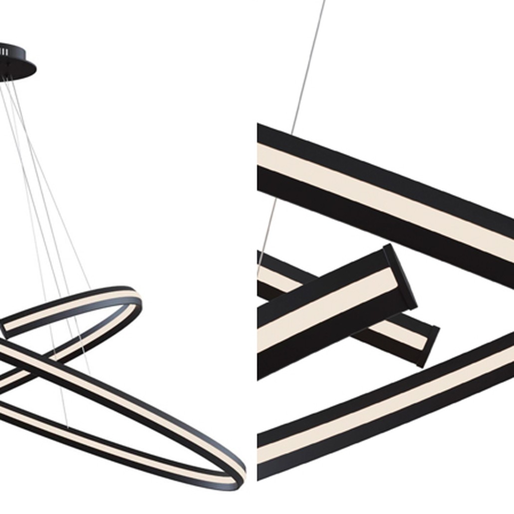 Люстра Half Ring Black & White Pendant M