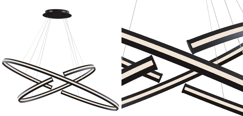 Люстра Half Ring Black & White Pendant M