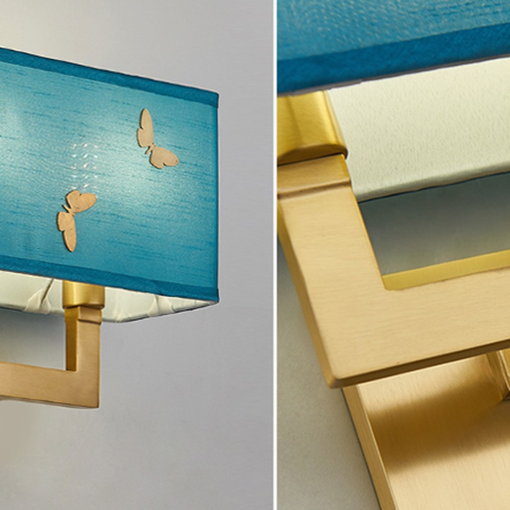 Бра с бабочками Butterflies Blue Background Wall Lamp 2