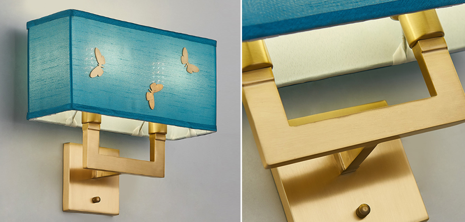 Бра с бабочками Butterflies Blue Background Wall Lamp 2