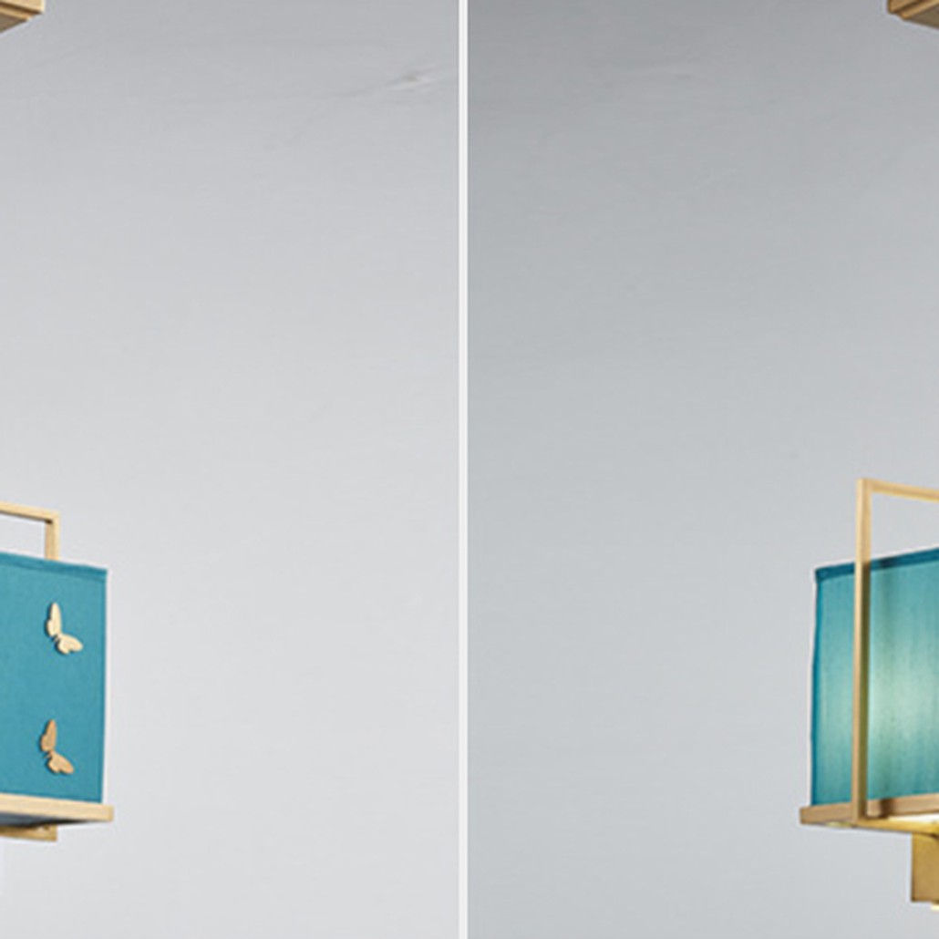 Светильник с бабочками Butterflies Blue Background Hanging lamp
