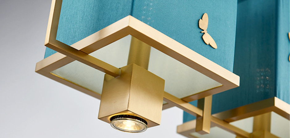 Люстра с бабочками Butterflies Blue Background Chandelier