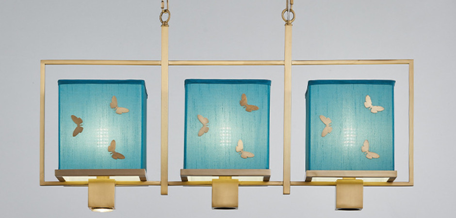 Люстра с бабочками Butterflies Blue Background Chandelier