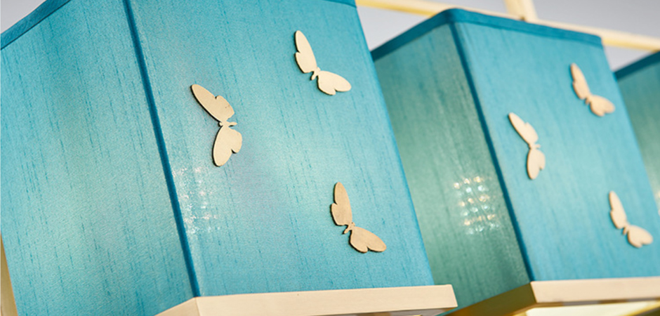 Люстра с бабочками Butterflies Blue Background Chandelier