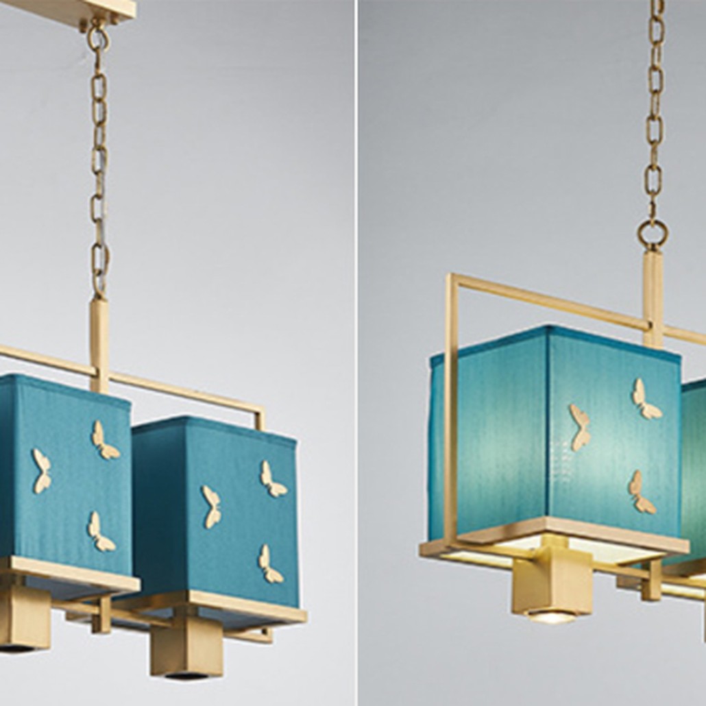 Люстра с бабочками Butterflies Blue Background Chandelier