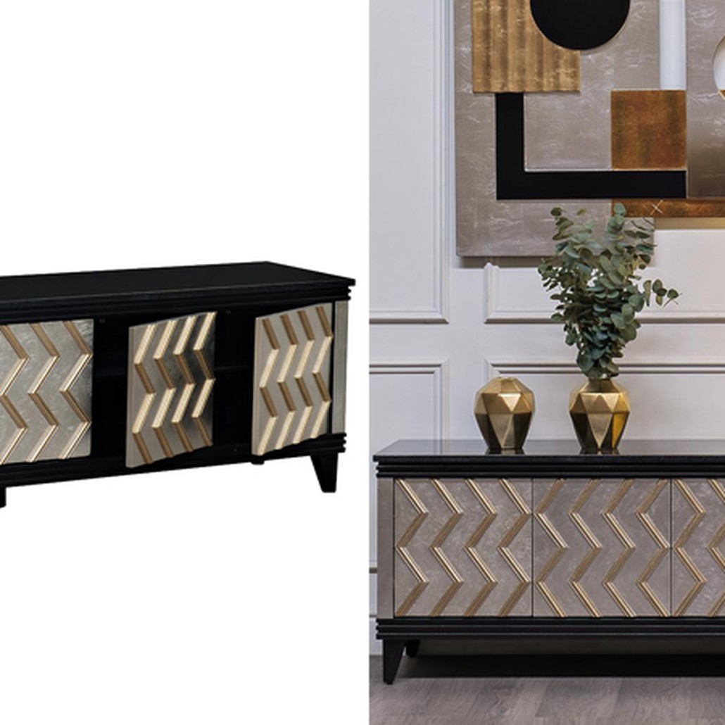 TV-тумба в стиле Арт-деко Vertical Chevron
