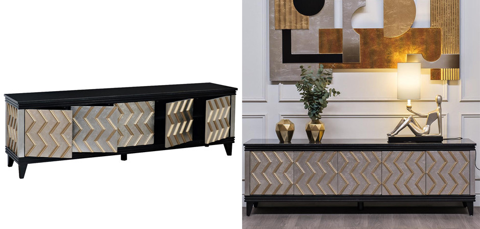 TV-тумба в стиле Арт-деко Vertical Chevron