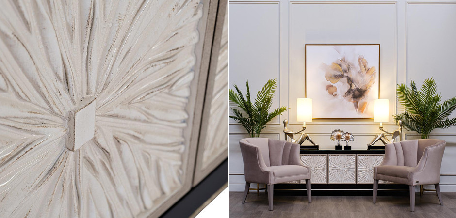 TV-тумба в стиле Арт-деко с рельефным фасадом Aster Pattern