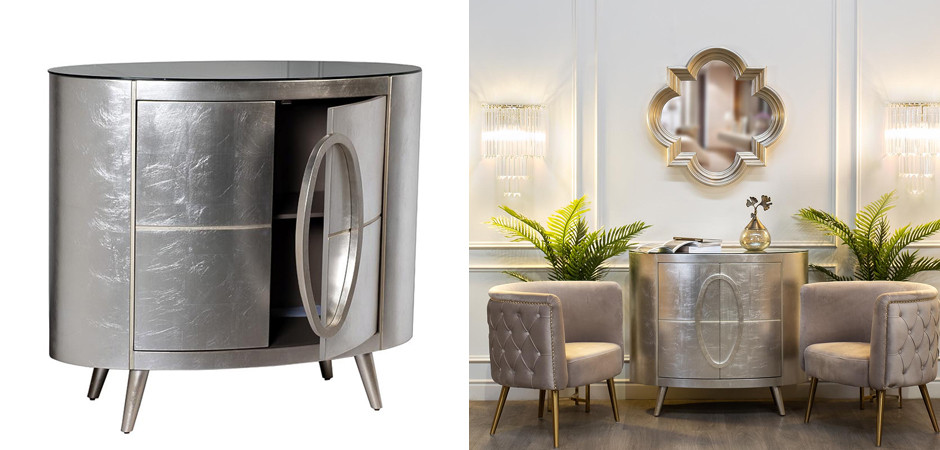 Комод округлой формы Plane Round Pattern Commode Серебристый