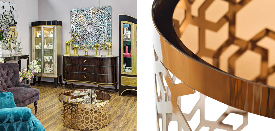 Стол Yen Geometry Table Pink Gold 90