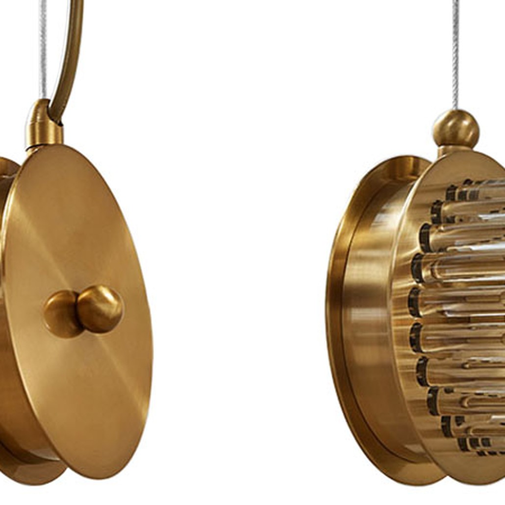 Подвесной светильник Glass TUBE Pendant Double Gold