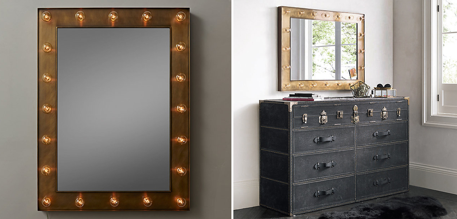 Зеркало с подсветкой ILLUMINATED Mirror brass