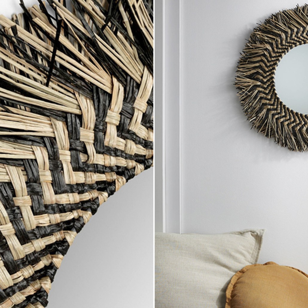 Зеркало сплетенное вручную Handmade Mirror Dark Safari