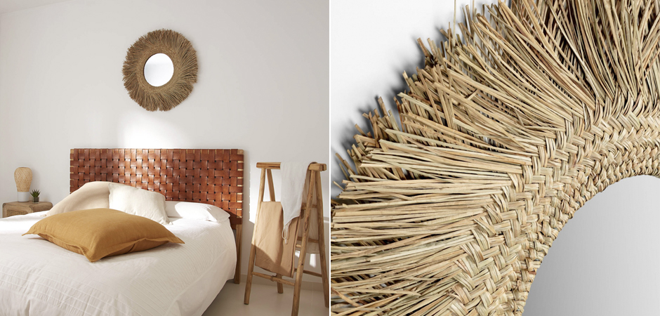 Зеркало сплетенное вручную Handmade Mirror Light Safari