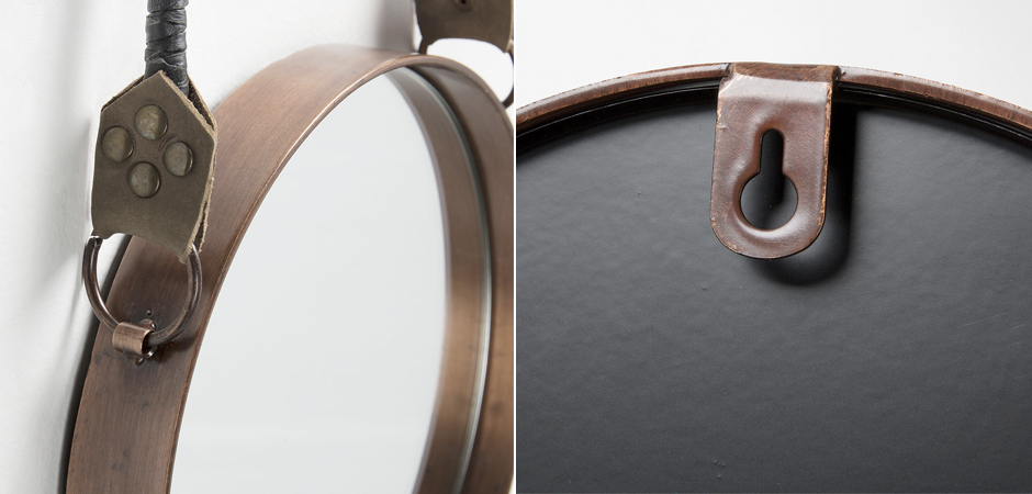 Круглое зеркало на канате 23 см