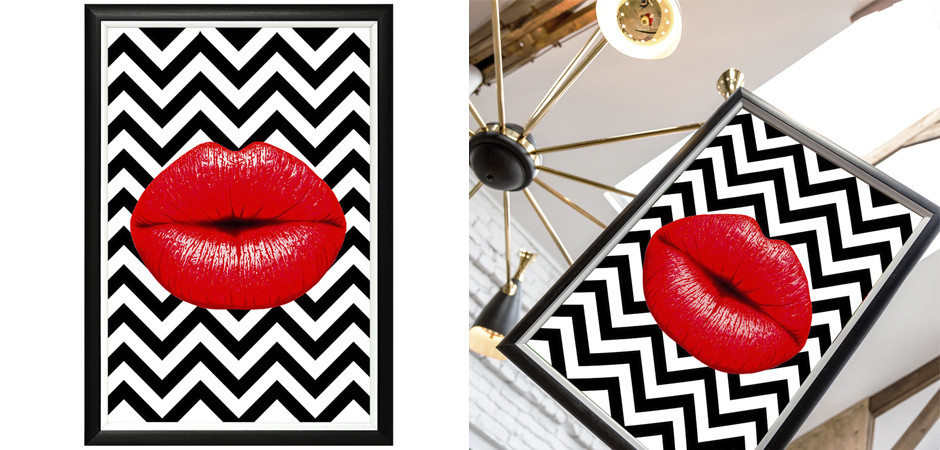 Постер Red Lips Chevron