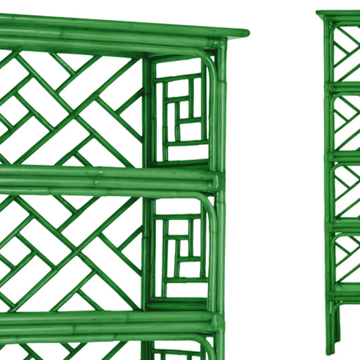 Стеллаж Зеленый Bamboo Chippendale Etagere Green