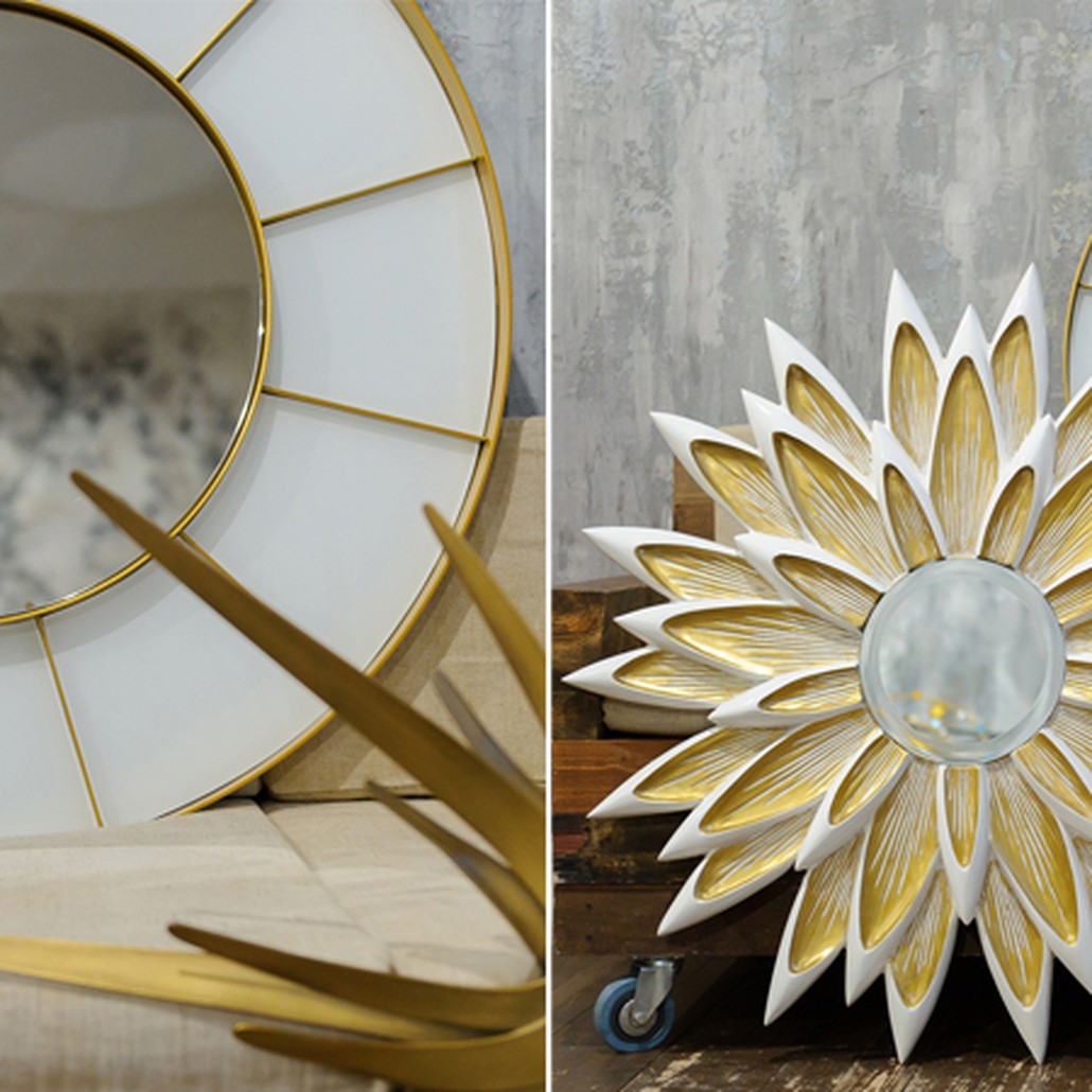 Зеркало Sectors Circle Mirror white