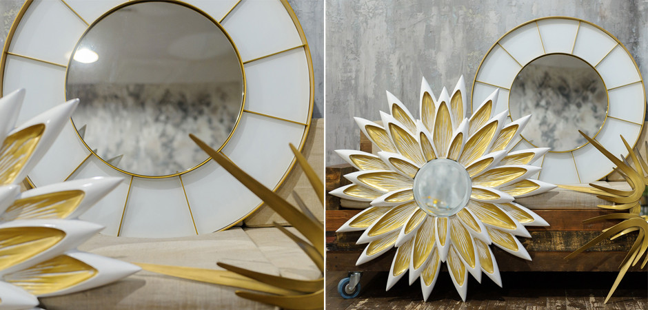 Зеркало Sectors Circle Mirror white