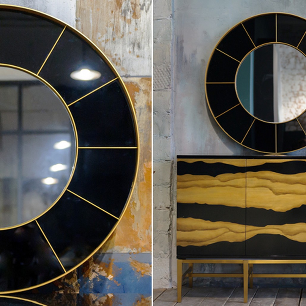 Зеркало Sectors Circle Mirror black
