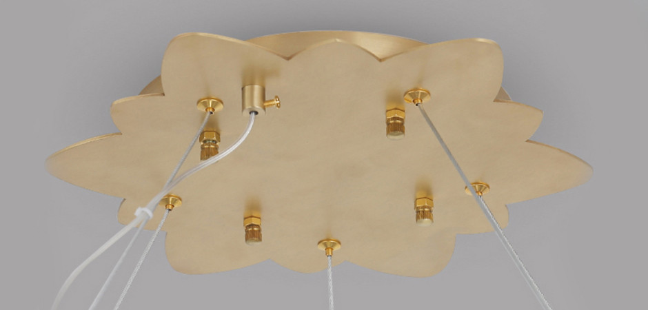 Большая Люстра Хрустальные Цветы Лотоса Lotus flower Clear Glass lamp 15