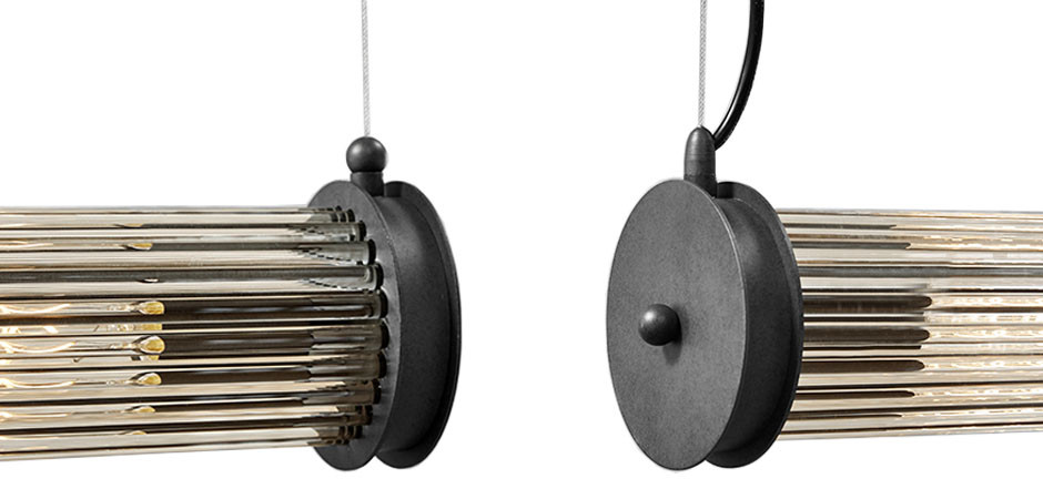 Подвесной светильник Glass TUBE Pendant Double Black