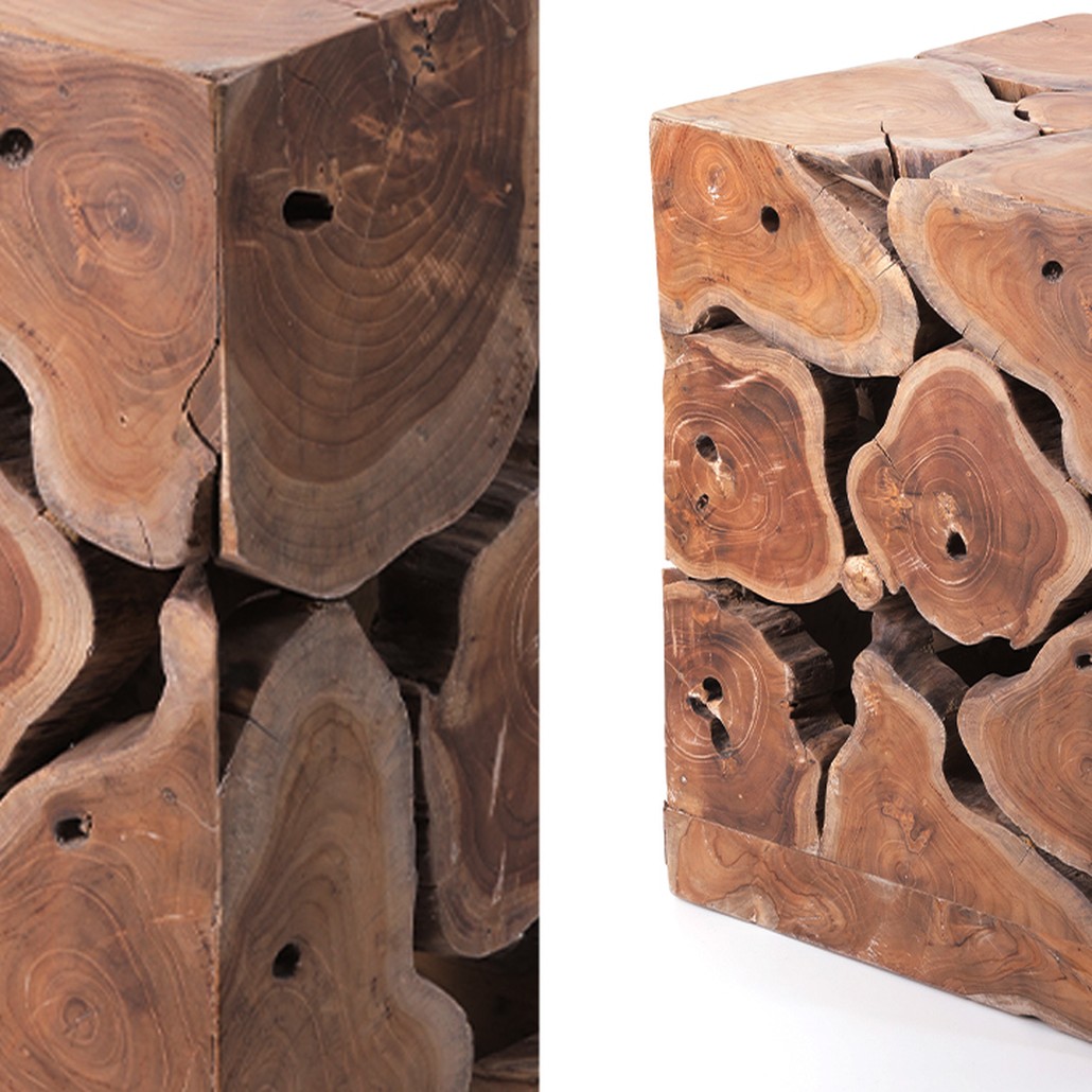 Приставной стол Wooden Cube Side Table