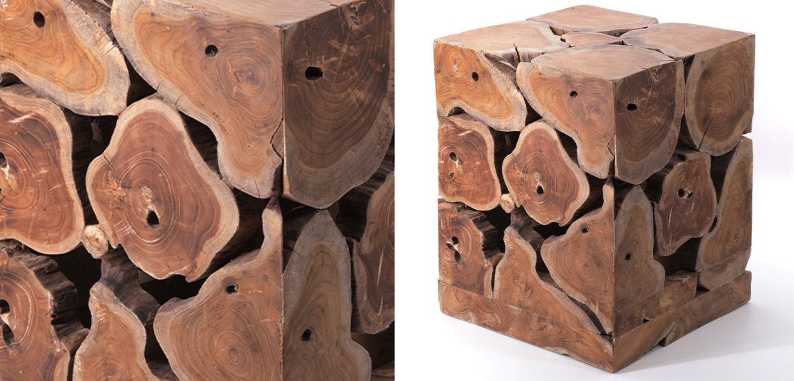 Приставной стол Wooden Cube Side Table