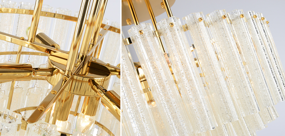 Люстра потолочная на штанге Textured Glass Chandelier