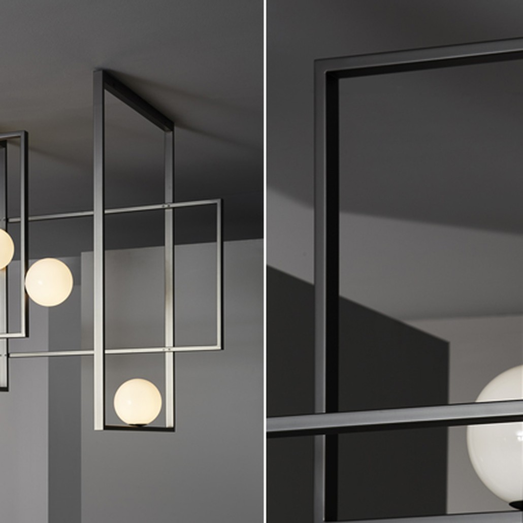 Люстра Mondrian Glass Venicem Ceiling Lamp graphite