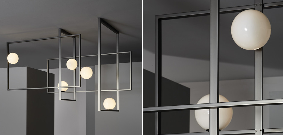 Люстра Mondrian Glass Venicem Ceiling Lamp graphite