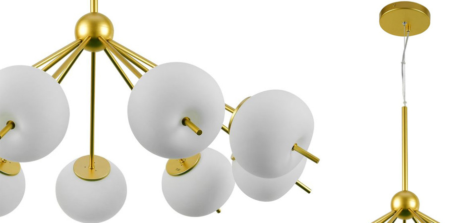 Люстра White ball brass Louise 9