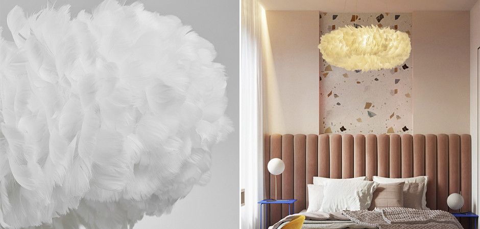 Люстра Кольцо из перьев Plumage White