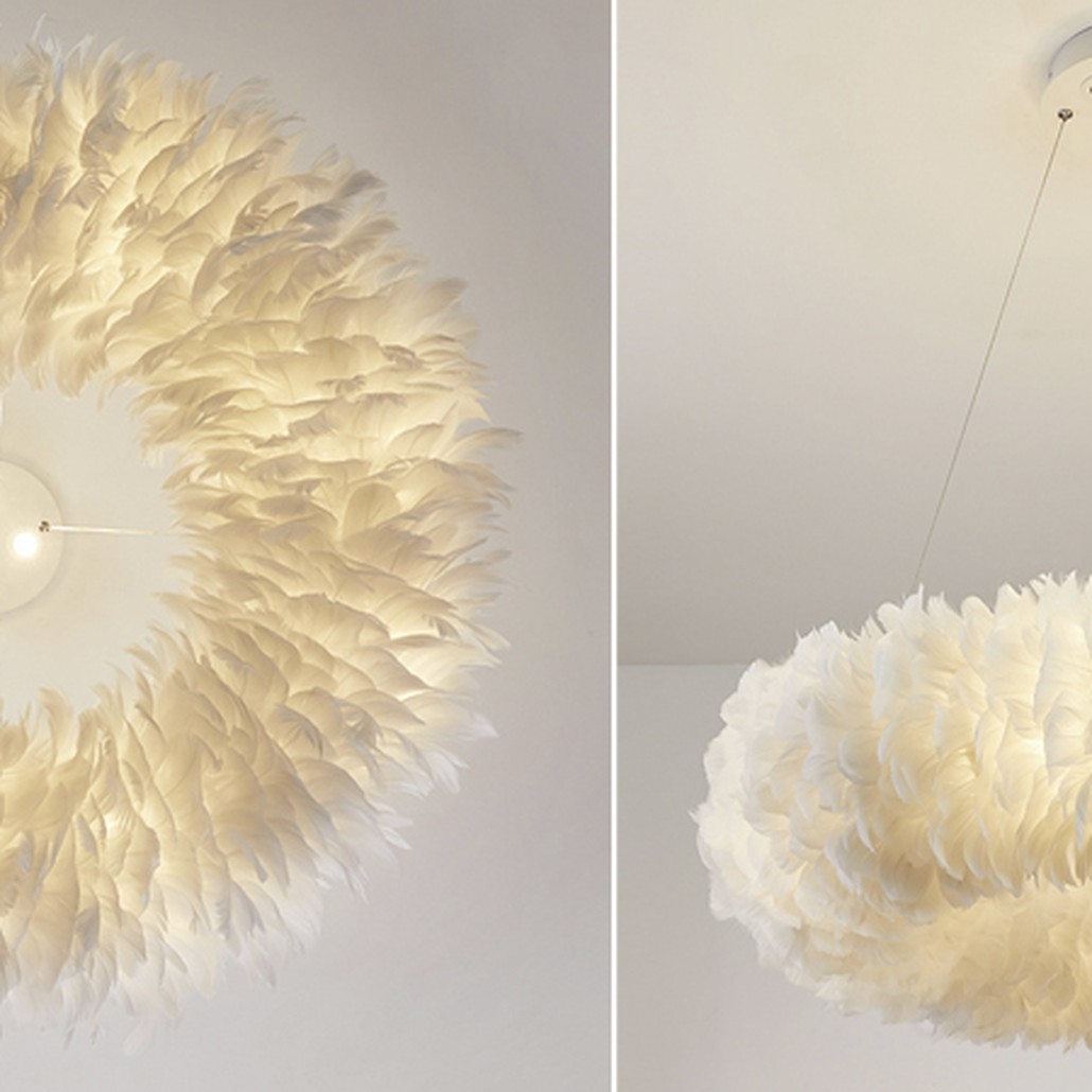 Люстра Кольцо из перьев Plumage White