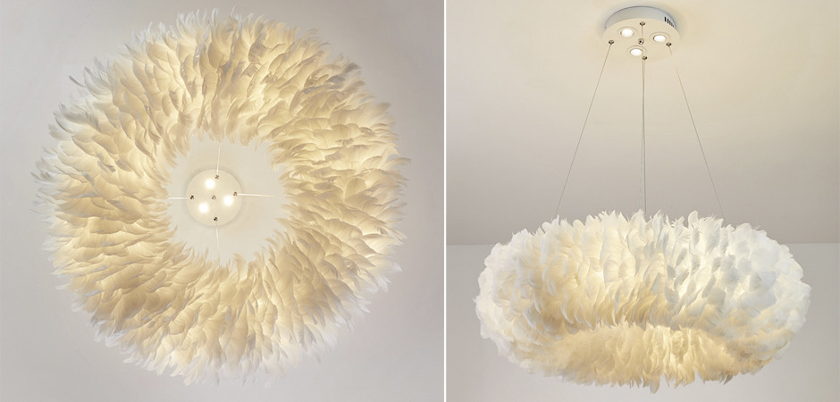 Люстра Кольцо из перьев Plumage White