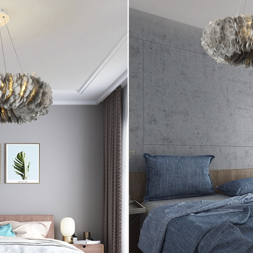 Люстра Кольцо из перьев Plumage Grey