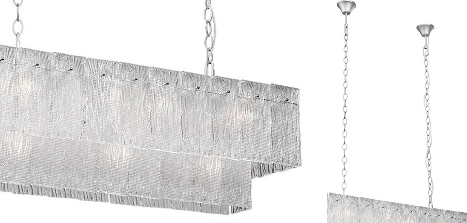 Люстра прямоугольная Textured Glass Chandelier