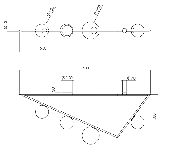 Потолочный светильник Atelier Areti Girlande Ceiling Triangle