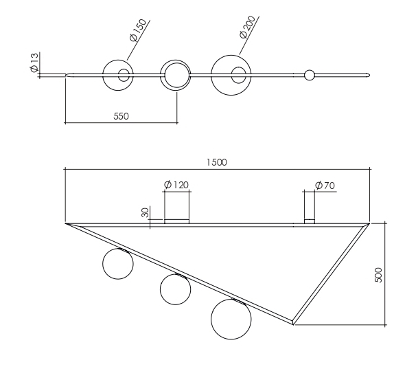 Потолочный светильник Atelier Areti Girlande Ceiling Triangle