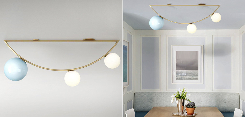 Потолочный светильник Atelier Areti Girlande Ceiling Crescent Blue