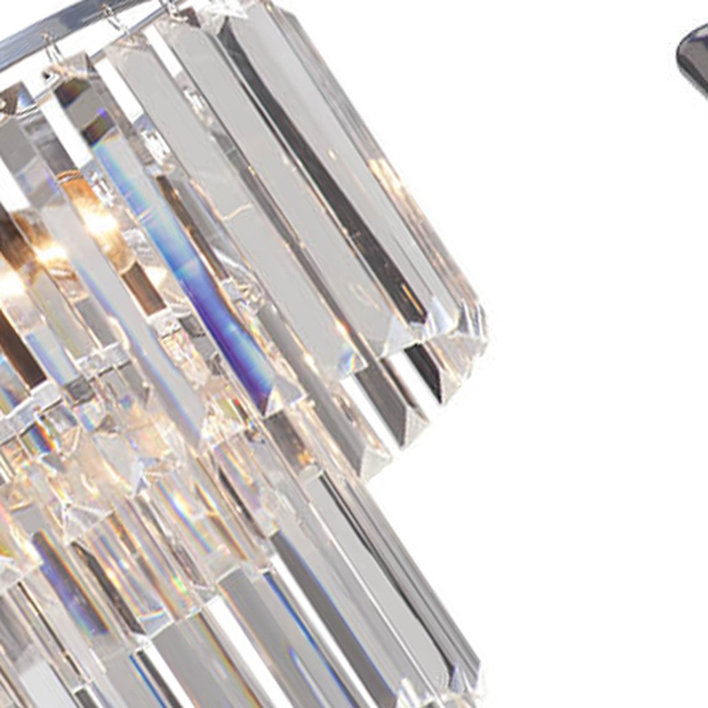 Люстра ODEON CLEAR GLASS 2-TIER Chrome прозрачное стекло D 31